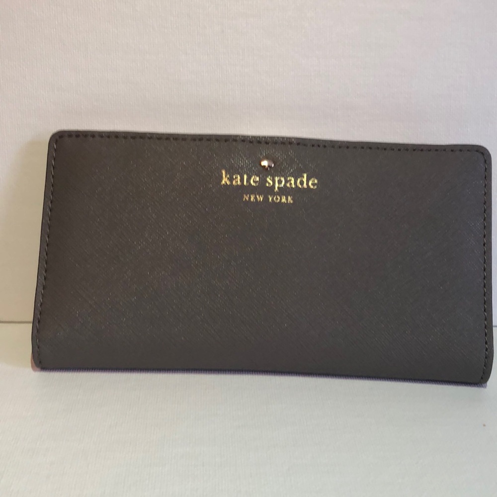 Kate Spade Slim Large Bifold Gray Wallet